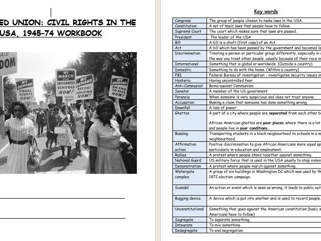 IGCSE History Civil Rights unit workbook