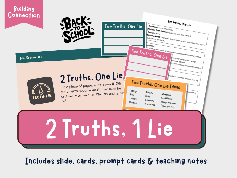 Two Truths and a Lie Activity Pack