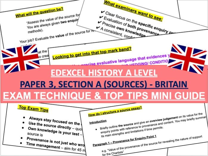 Edexcel A-Level History: Paper 3, Section A – Top Tips MINI REVISION GUIDE for Source Evaluation