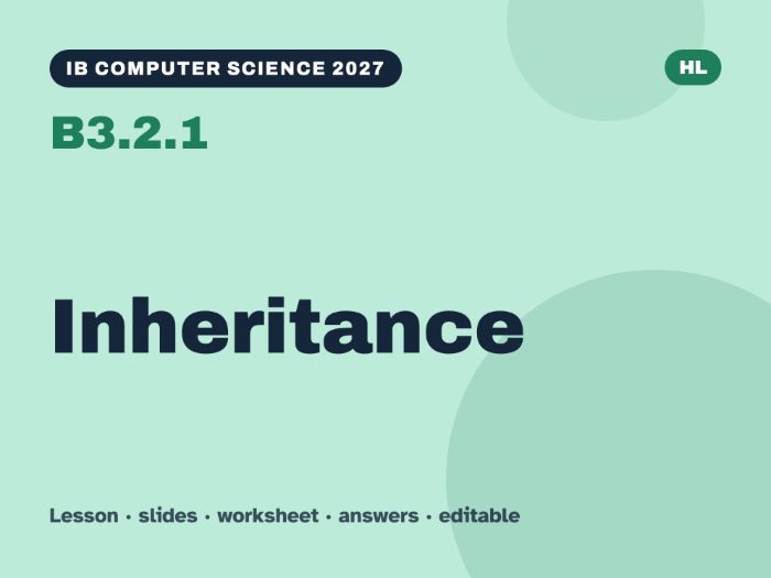 IB Computer Science 2027 – B3.2.1 Inheritance – Lesson & Worksheet