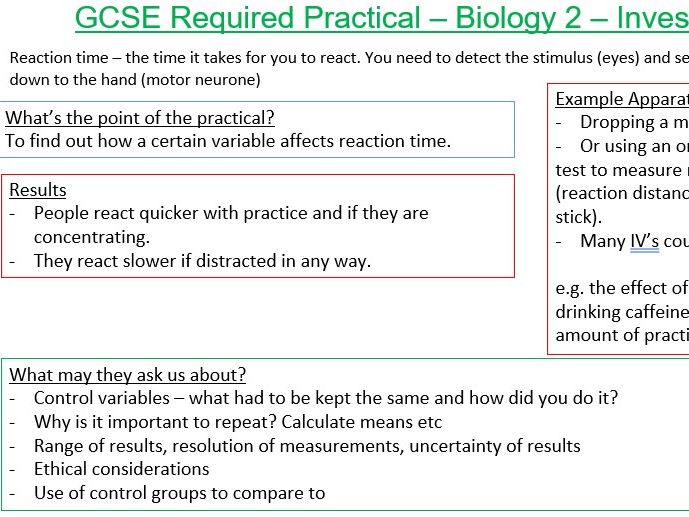 Biology AQA required practical's paper 2