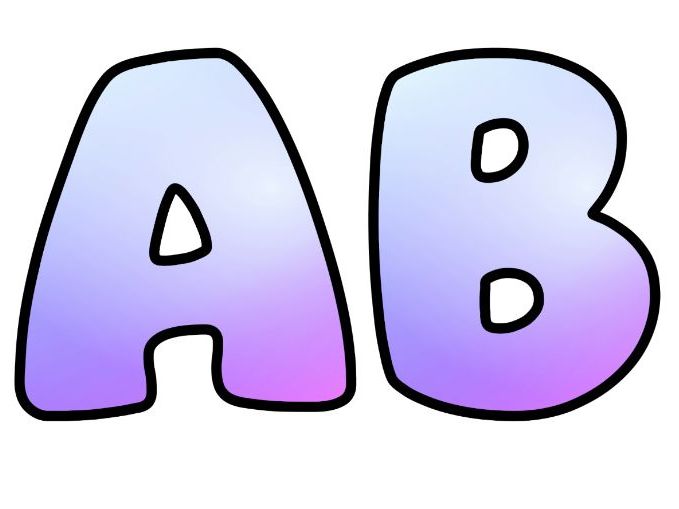 Purple White Fades Themed Lettering Set | Classroom Display | Upper & Lowercase, 0-9