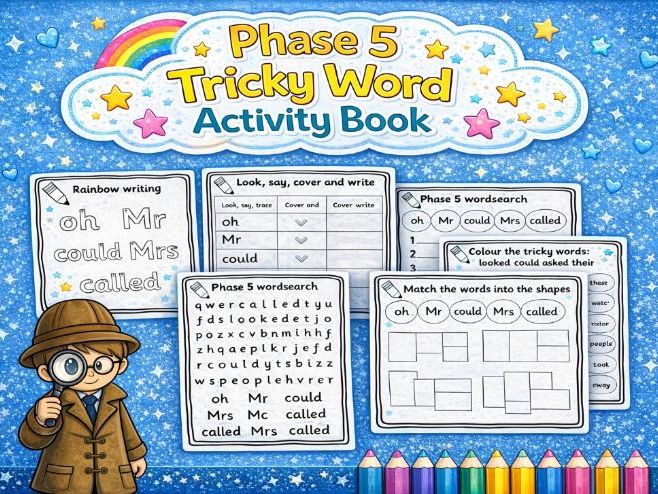 Year 1 / Reception - Phase 5 tricky word activity book