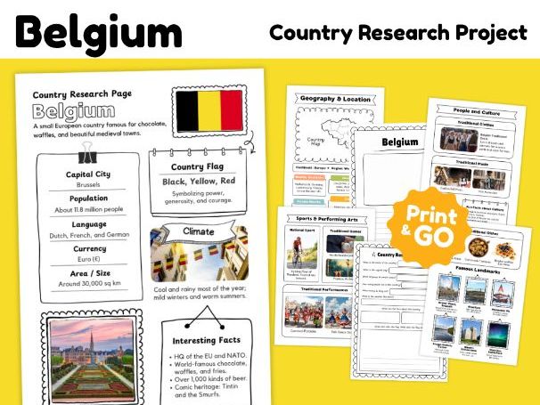 Belgium Country Study Worksheets | 14 Pages