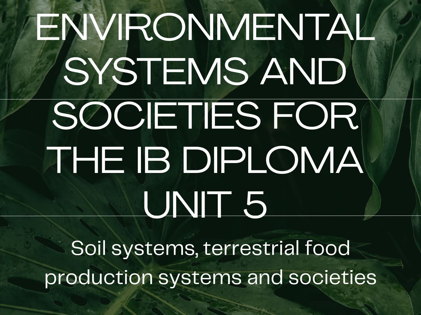 ESS Unit 5 Soil systems, terrestrial food production systems and societies bundle