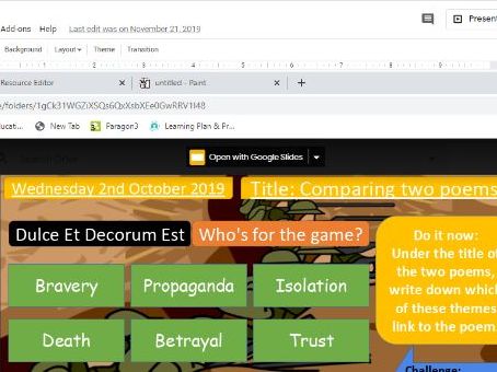 Comparing Dulce Et Decorum Est vs Who's For The Game