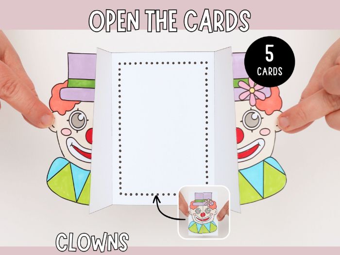 Foldable Cards - Clowns