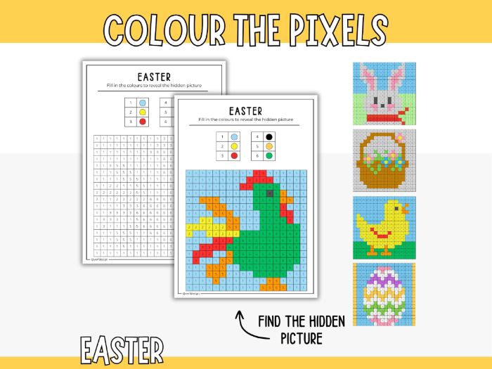 Easter Pixel Art - Printable Craft for Kids
