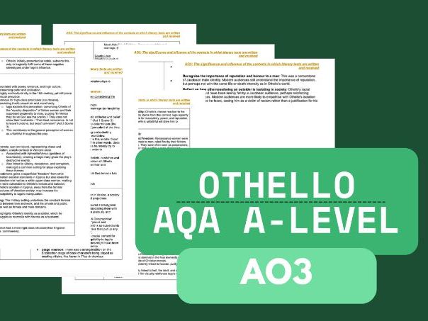 QA Othello AO3: Key Contexts & Historical Significance