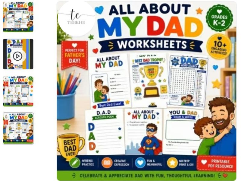 All About My Dad Worksheets Father’s Day Writing Activities, Crafts & Printables