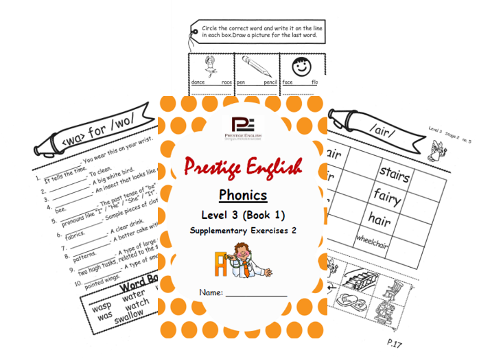 Phonics Book – Level 3 (Book 1) – Supplementary Exercises 2 ( Jolly Phonics )