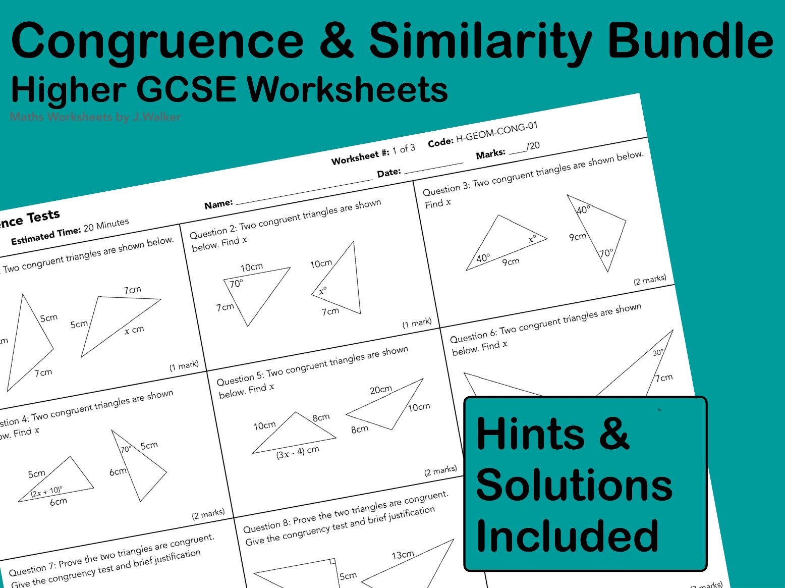 GCSE Maths: Congruence & Similarity Bundle - Higher Tier