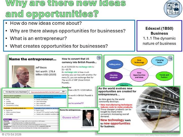 002: The Dynamic Nature of Business: (1.1.1 Edexcel Business 1BS0)