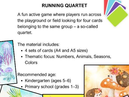 Active Vocabulary Sorting Game: Animals Quartet Relay (EYFS / KS1)