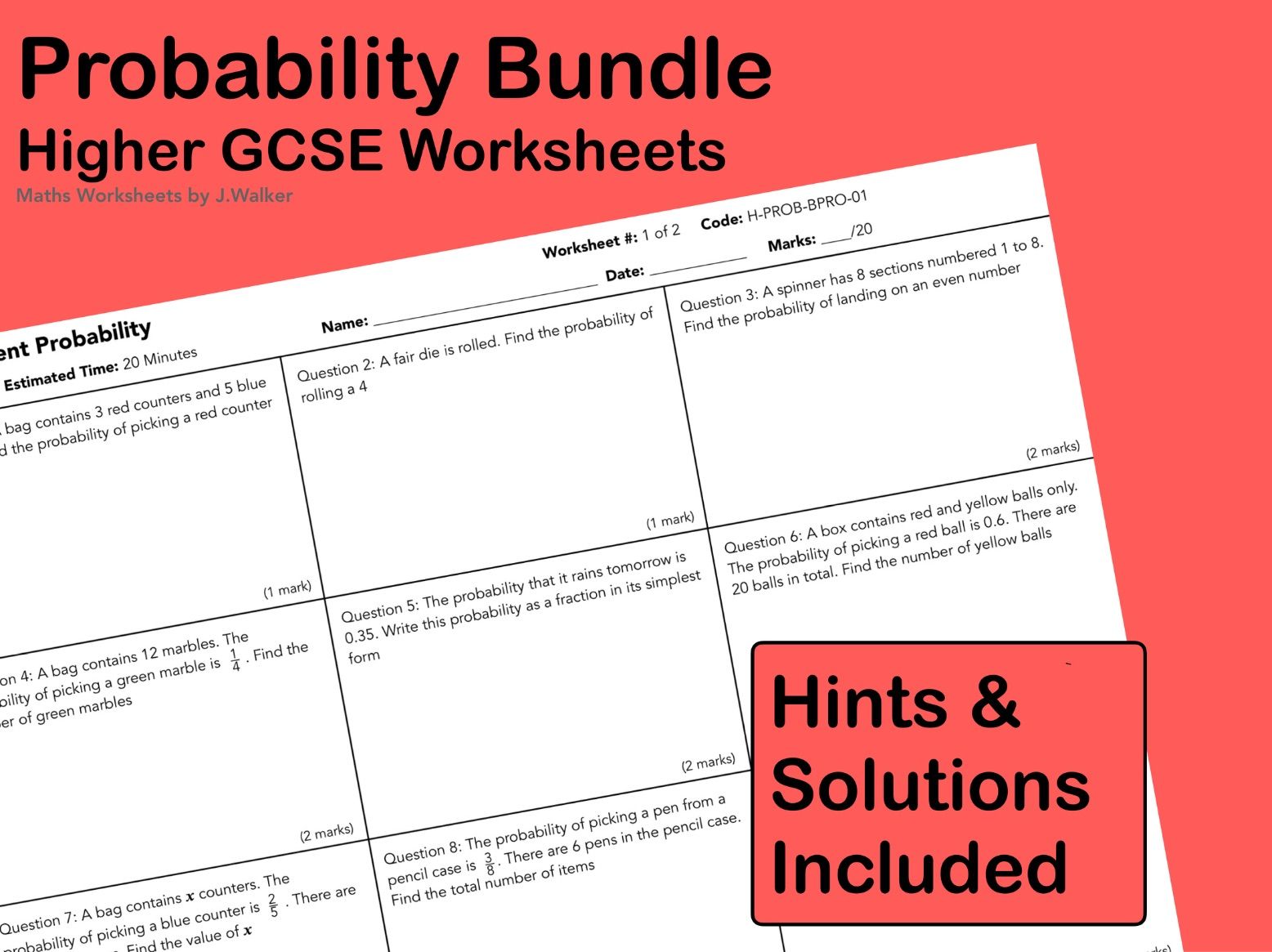 Probability Bundle – GCSE Maths (Higher Tier)