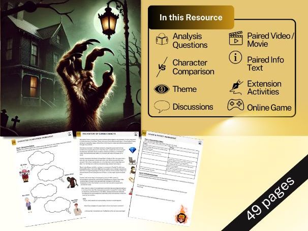 The Monkey's Paw - W. W. Jacobs - 1 Week Unit - Worksheets, Simplified Text, More