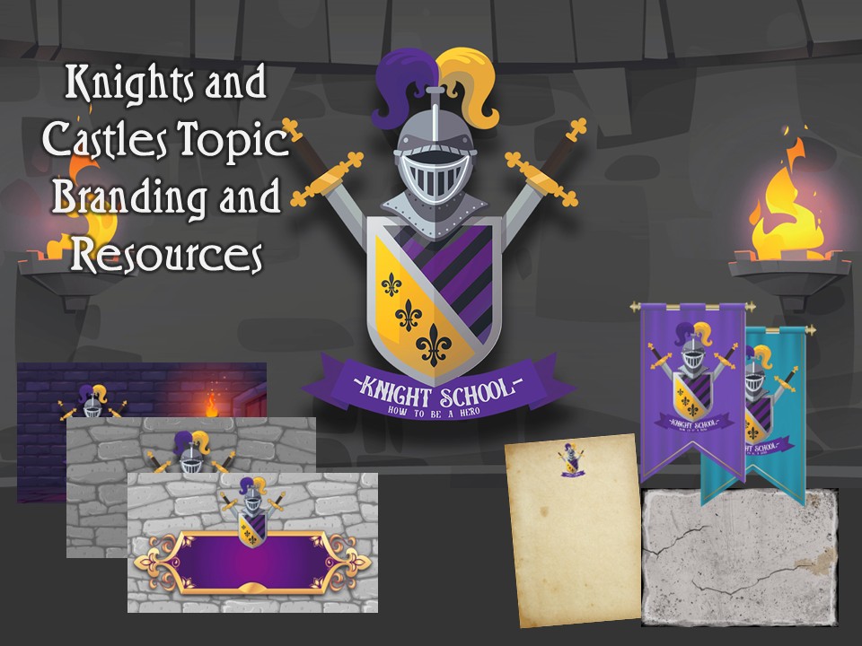 Knight School graphics and branding