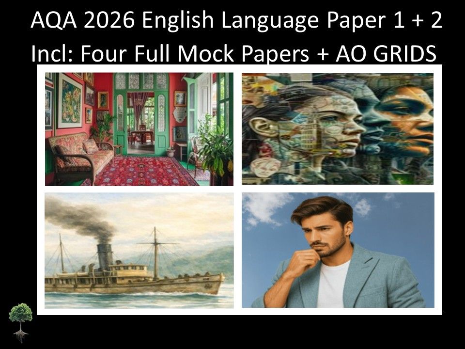 Four AQA 2026 English Language Paper 1 + 2 Mocks | AO GRIDS