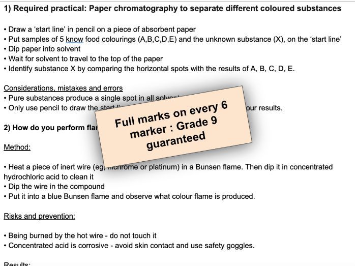 AQA GCSE Triple Chemistry/Combined Paper 2 : Every 6 marker