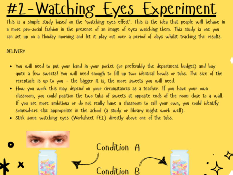 Field Experiments in Psychology - Teaching activities