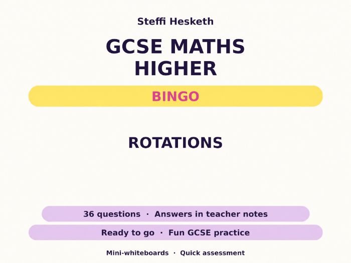 Rotations GCSE Maths Higher Bingo
