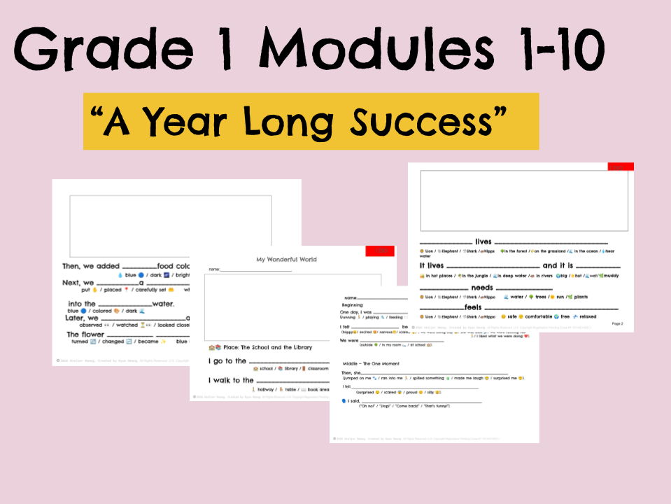 Grade 1 Comprehensive Writing Curriculum Mega Bundle - All 10 Modules & Literacy Packs