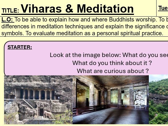 Vihara's & Meditation - KS3 Buddhism - Religious Studies