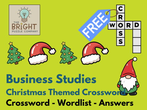 FREE Christmas Themed Business Studies Crossword Puzzle
