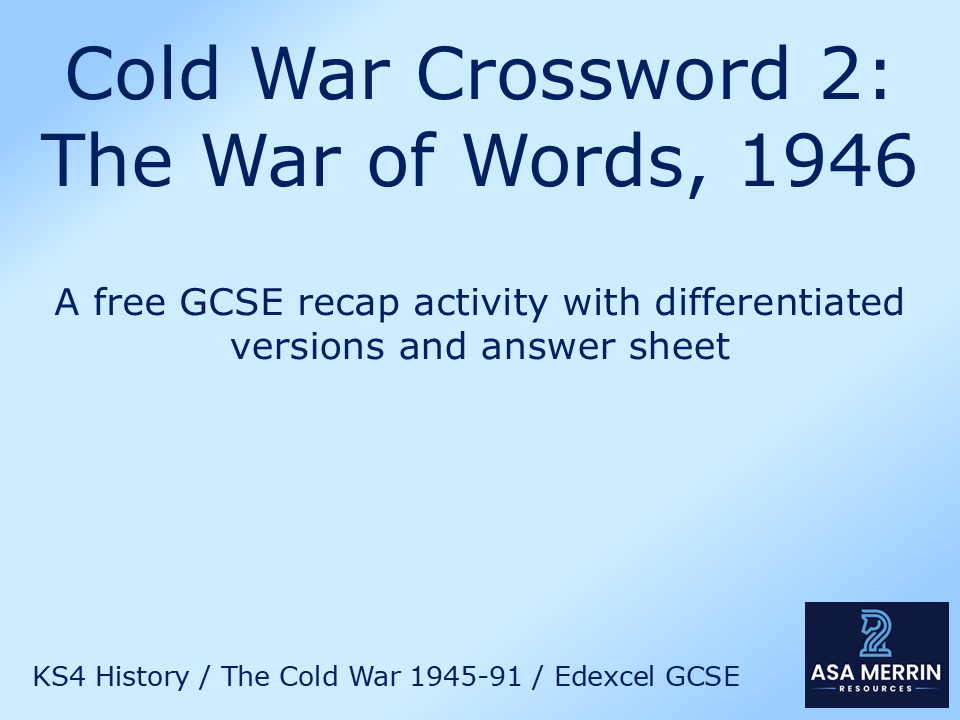 Cold War Crossword 2 – The War of Words, 1946 (Free)