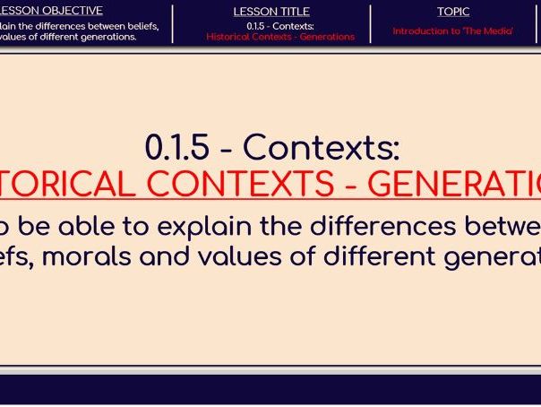 0.1.5 - Contexts: Historical Contexts Generations