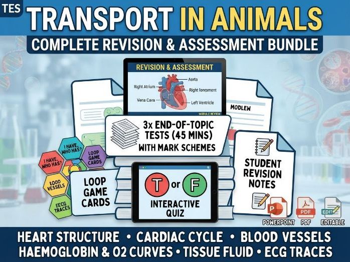 Transport in Animals Complete Revision & Assessment Bundle