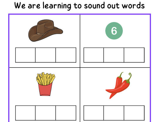 CVC, CVCC and CVVC words