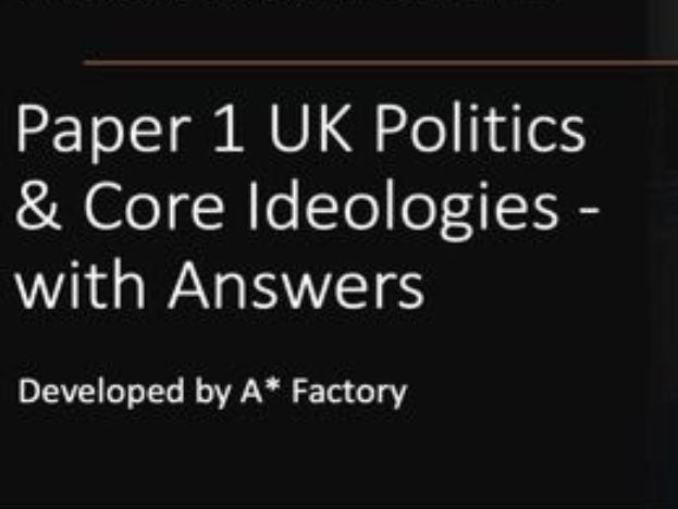 2026 predicted Edexcel Government & Politics Mock 1 - Paper 1 UK Politics & Core Ideologies with ans