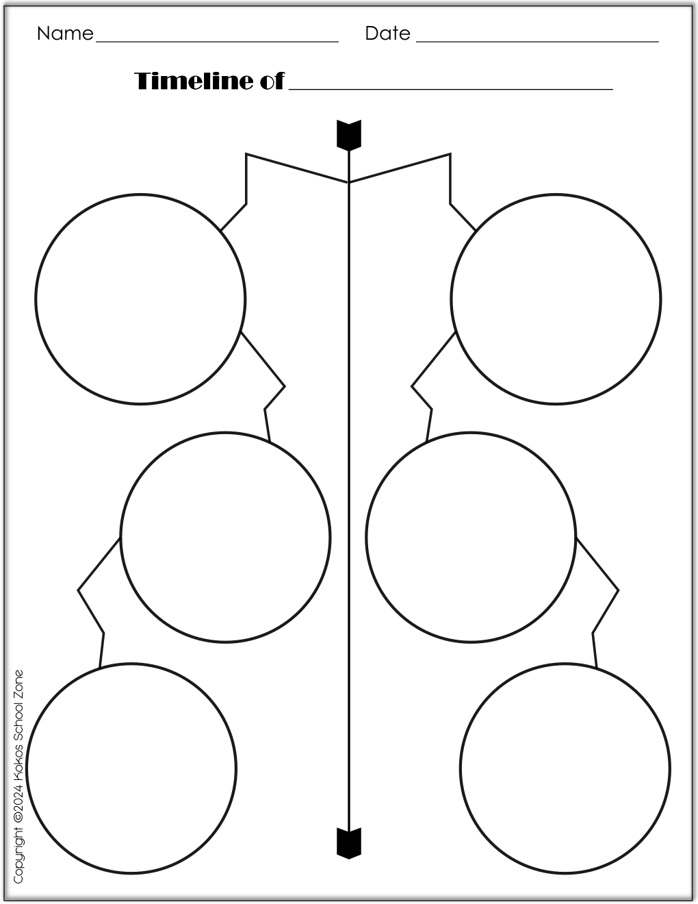 Blank Timeline Templates - Printable Graphic Organizers for Any Subject ...