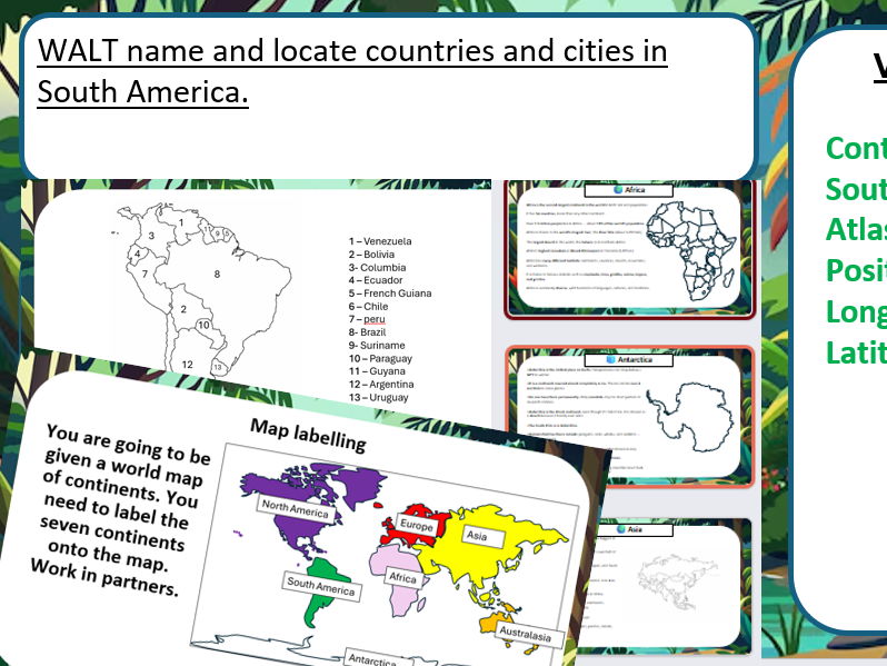 Y4 Geography -Lesson 1 Name countries in South America