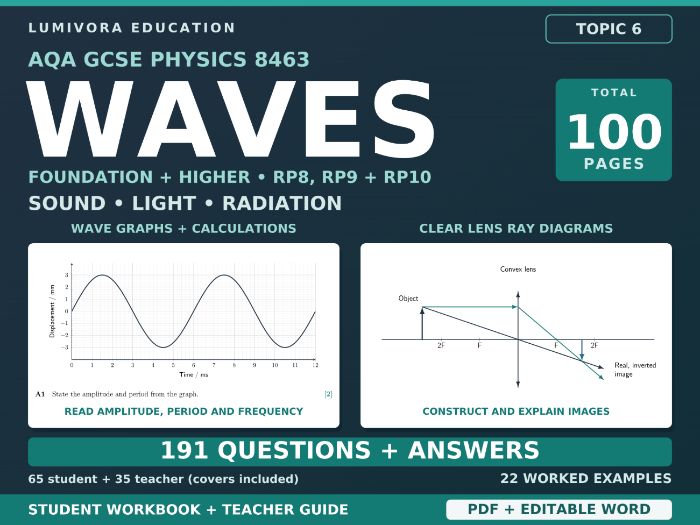 AQA GCSE Physics Waves Revision Workbook & Answers | Topic 6