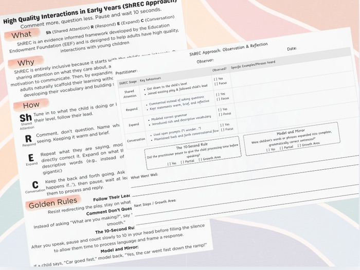 ShREC One Page Training & Observation Record Sheet