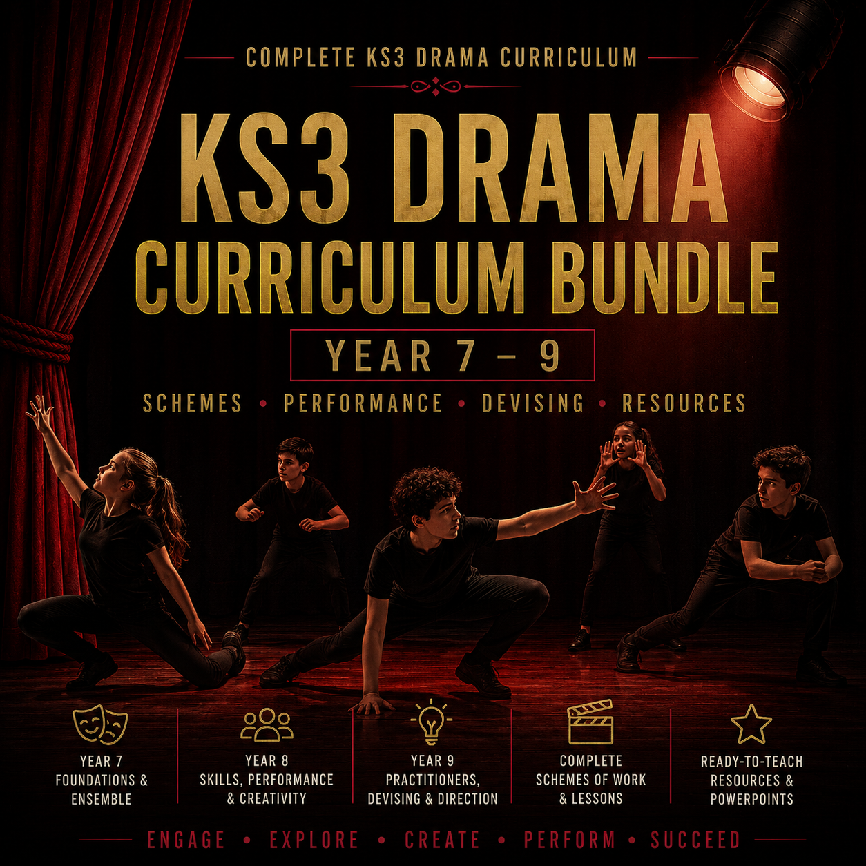 Complete KS3 Drama Curriculum Bundle | Year 7–9 Schemes, Performance & Devising Resources