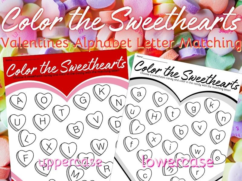 Color the Sweethearts: Valentines Alphabet Letter Matching Coloring Page