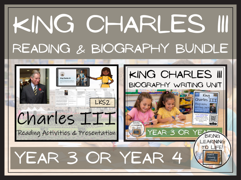 King Charles III Reading Comprehension & Biography Bundle | LKS2