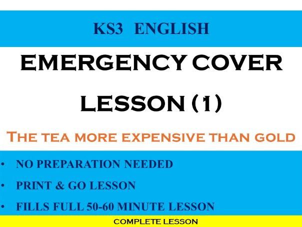 KS3 No-Prep English Emergency Cover (1): The Tea More Expensive Than Gold