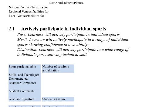 Unit 1 - taking part in sport Level 1, NCFE