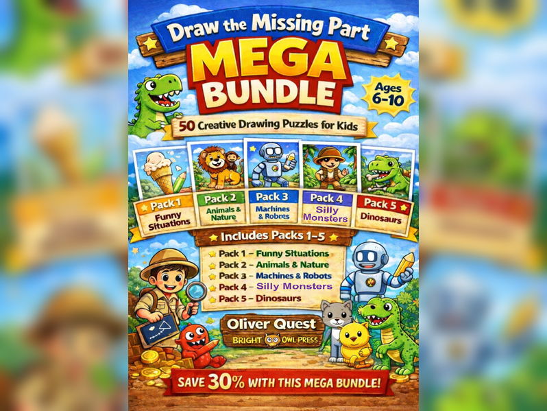 Draw the Missing Part   for Kids Mega Bundle