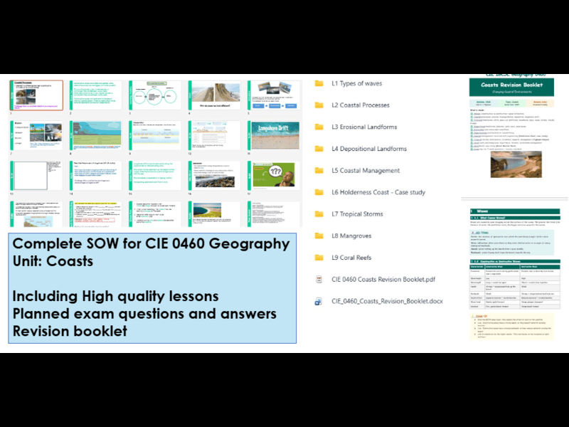 CIE Complete Coasts Unit 0460 IGCSE SOW Geography