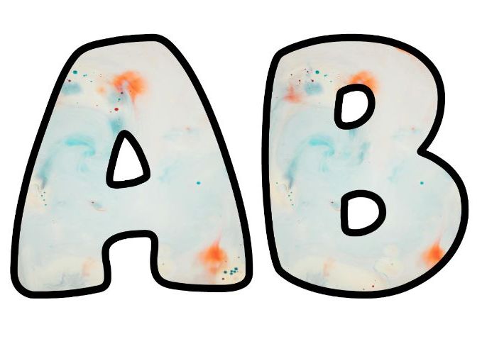 Art Splash Colors Classroom Display | Lettering Set | Upper & Lowercase, 0-9 and Signs