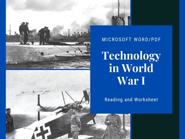 Technology of WWI Reading and Worksheet