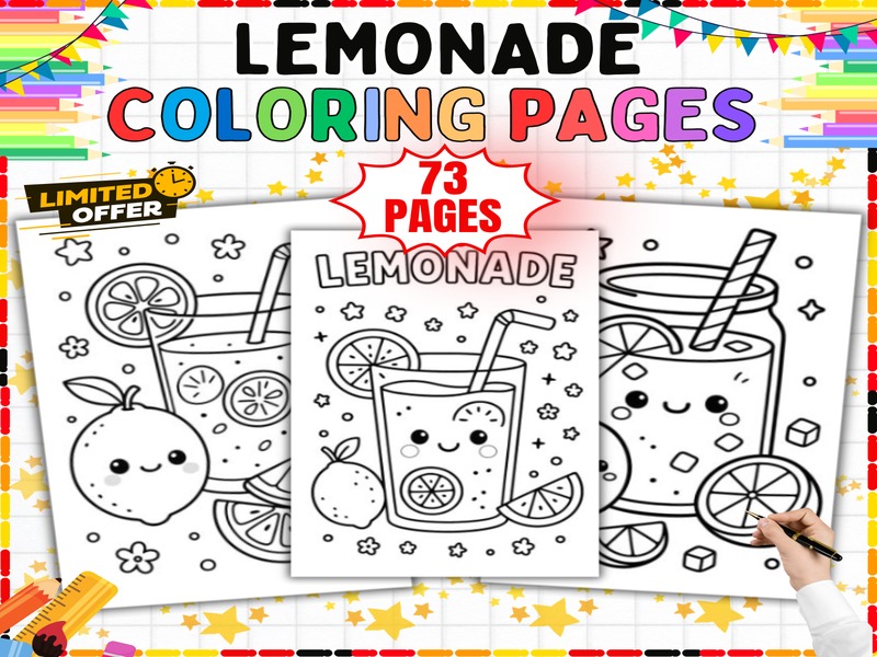 Lemonade Coloring Pages | 73 Printable Sheets | Summer Activity for Kids