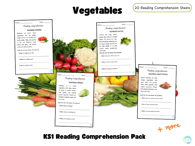 Vegetables – KS1 Reading Comprehension Pack