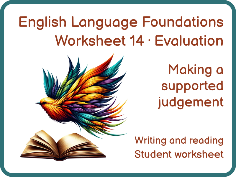 Evaluating Texts Worksheet KS3 GCSE English Language 14
