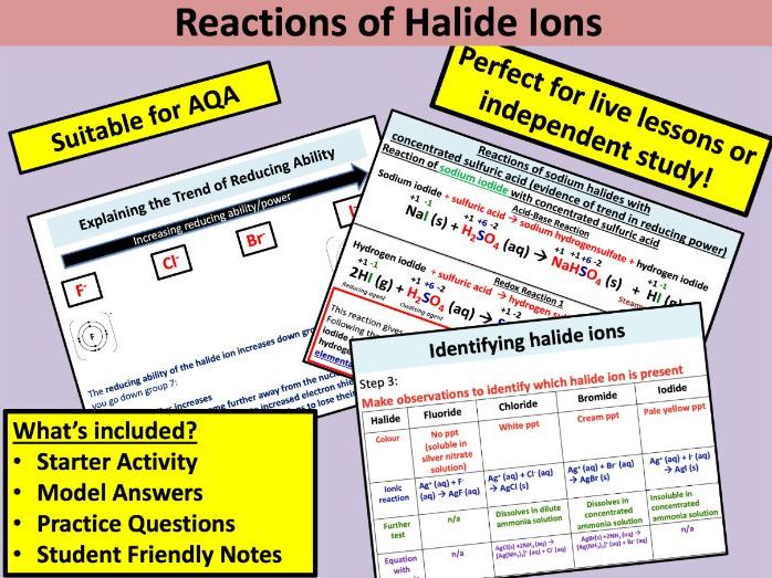 Reactions of Halide Ions
